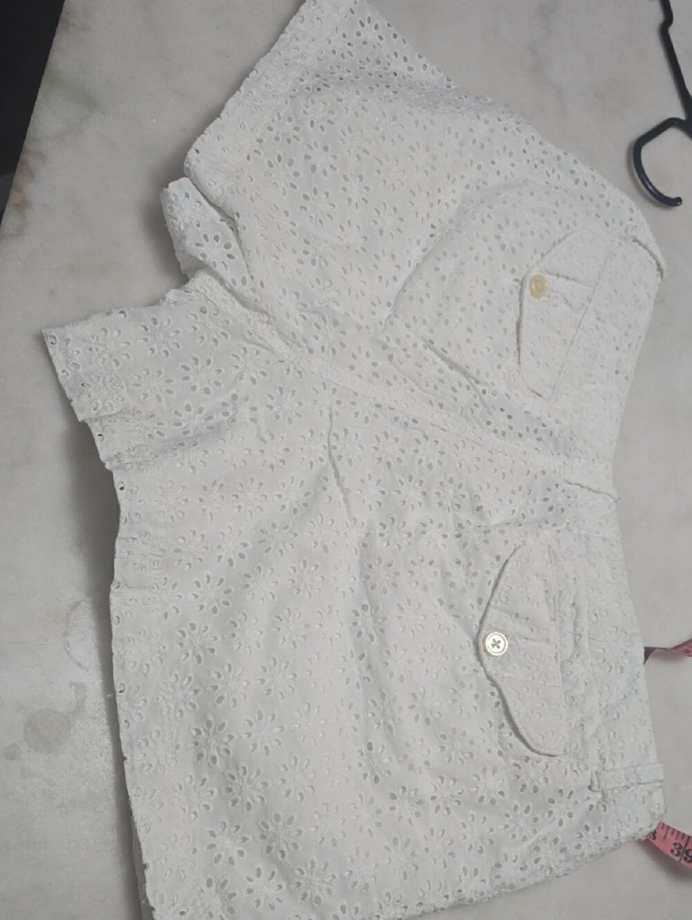 Ralph Lauren White Eyelet High-Waist Shorts - Picture 6 of 6
